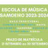 Abre o prazo de matrícula na Escola de Música do 21 ao 30 de setembro